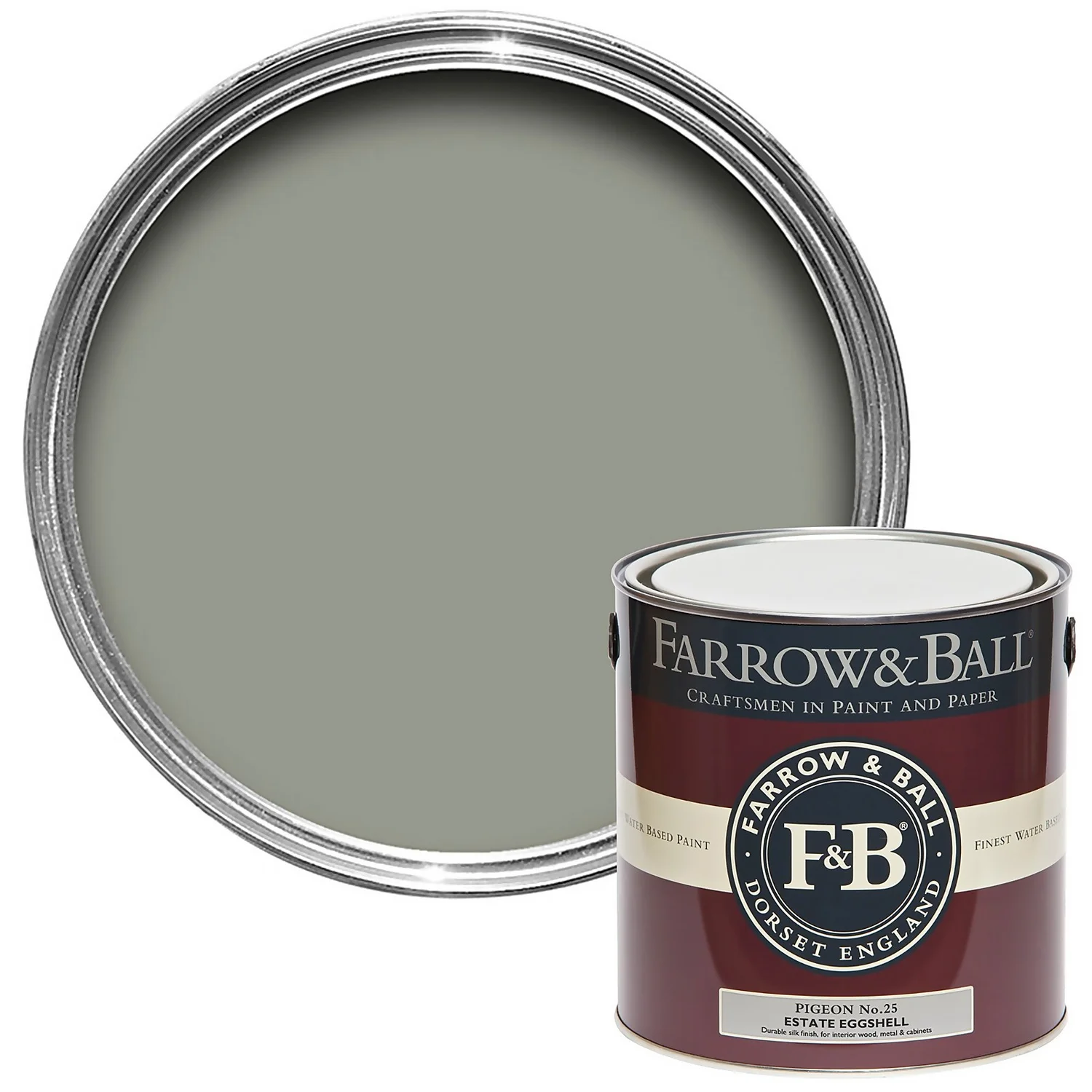 Farrow & Ball Estate Eggshell Paint Pigeon - 2.5L 3 Farrow & Ball Estate Eggshell Paint Pigeon - 2.5L