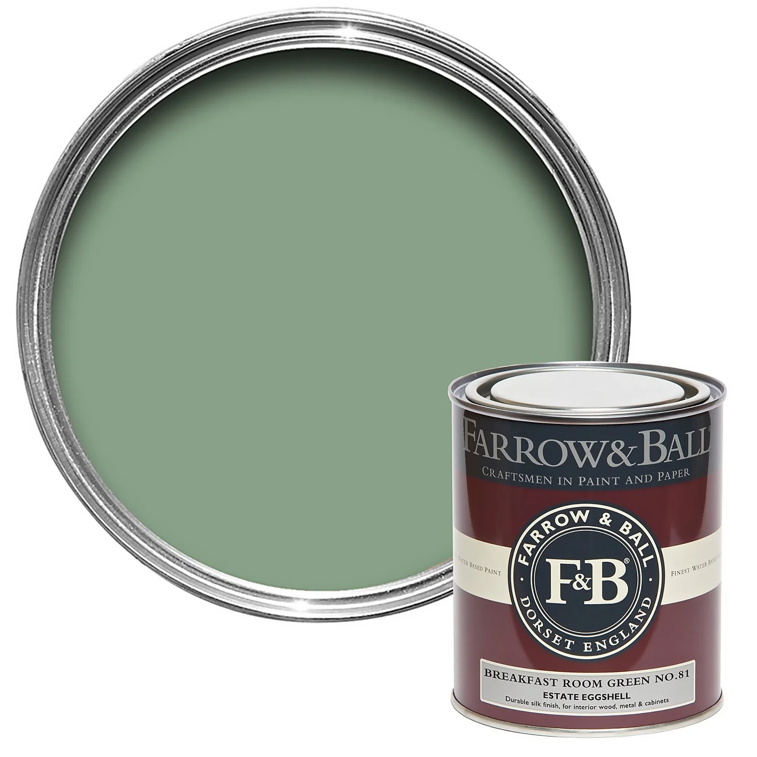 Farrow & Ball Estate Eggshell Paint Breakfast Room Green - 750ml 3 Farrow & Ball Estate Eggshell Paint Breakfast Room Green - 750ml