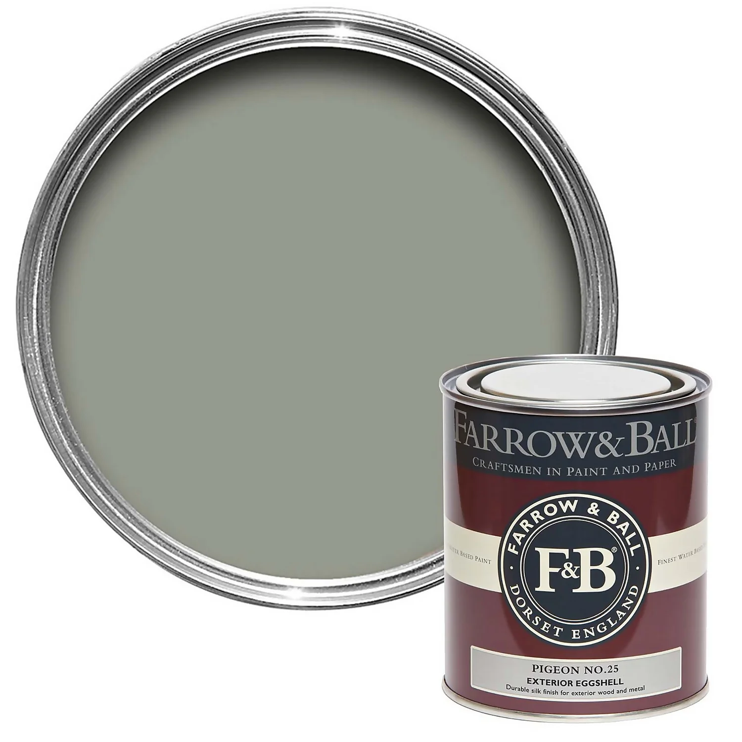 Farrow & Ball Exterior Eggshell Paint Pigeon - 750ml 3 Farrow & Ball Exterior Eggshell Paint Pigeon - 750ml