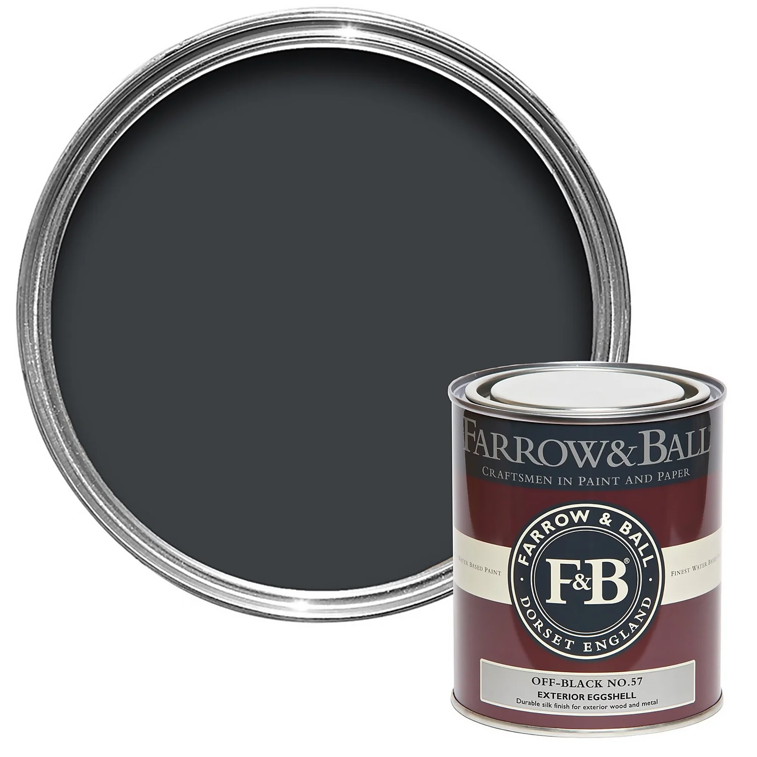 Farrow & Ball Exterior Eggshell Paint Off-Black - 750ml 3 Farrow & Ball Exterior Eggshell Paint Off-Black - 750ml