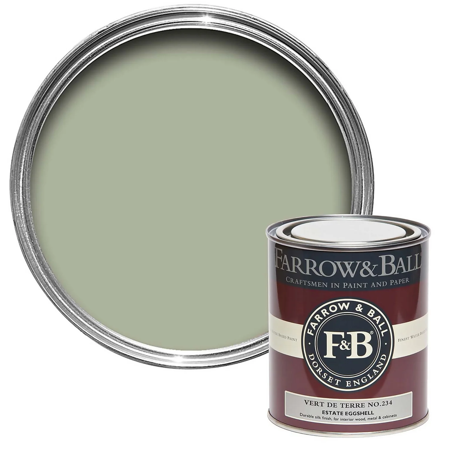 Farrow & Ball Estate Eggshell Vert De Terre - 750ml 3 Farrow & Ball Estate Eggshell Vert De Terre - 750ml