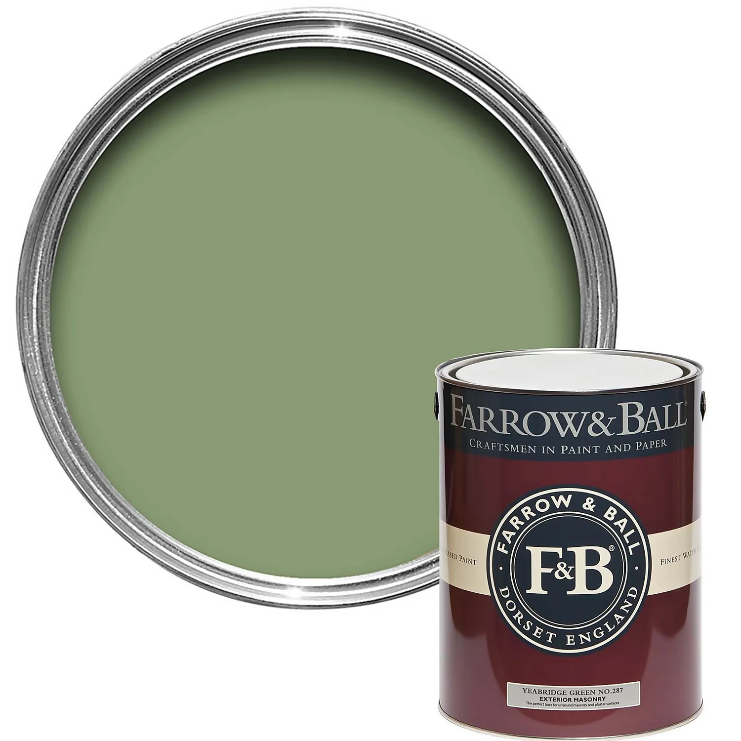 Farrow & Ball Exterior Masonry Paint Yeabridge Green - 5L 3 Farrow & Ball Exterior Masonry Paint Yeabridge Green - 5L