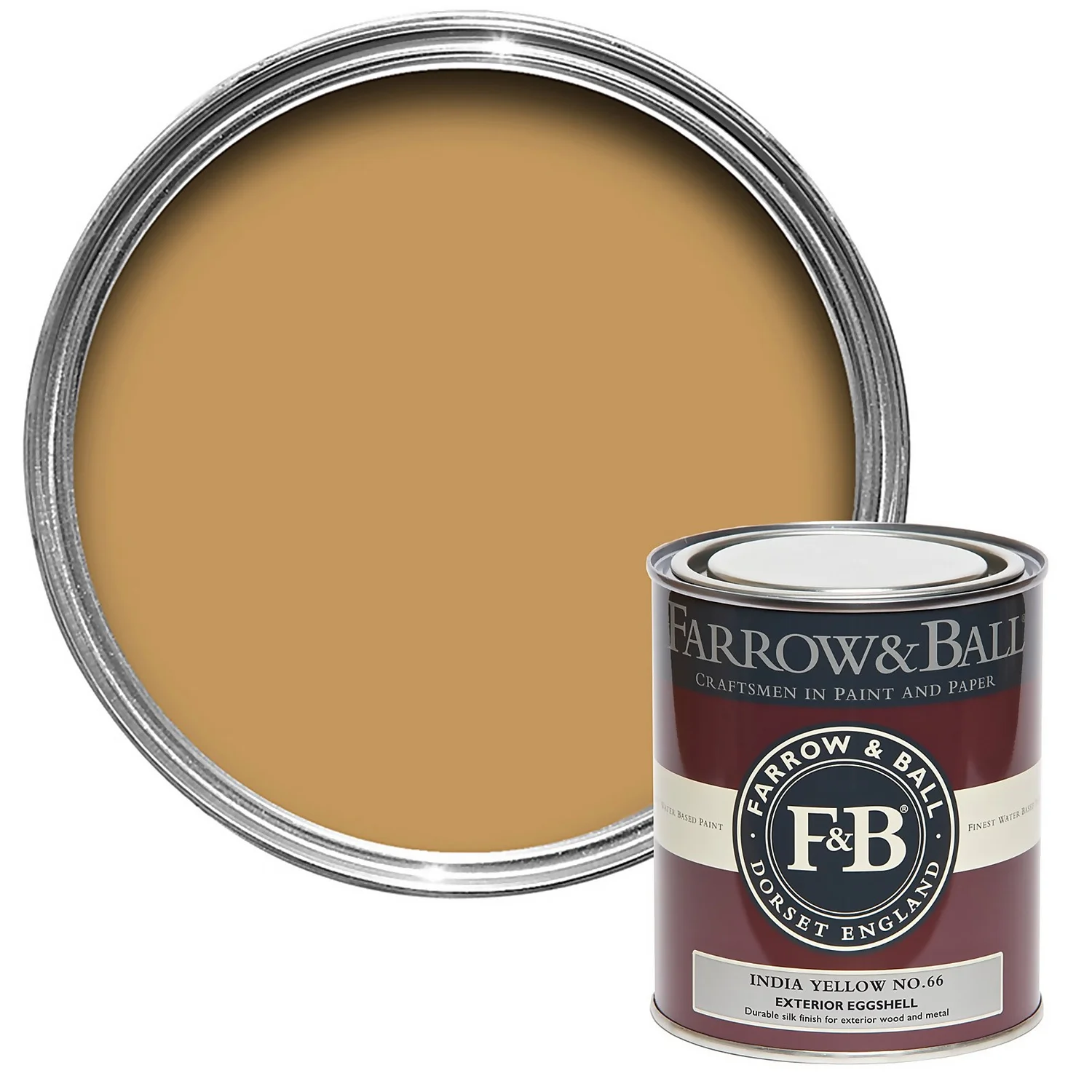Farrow & Ball Exterior Eggshell Paint India Yellow - 750ml 3 Farrow & Ball Exterior Eggshell Paint India Yellow - 750ml