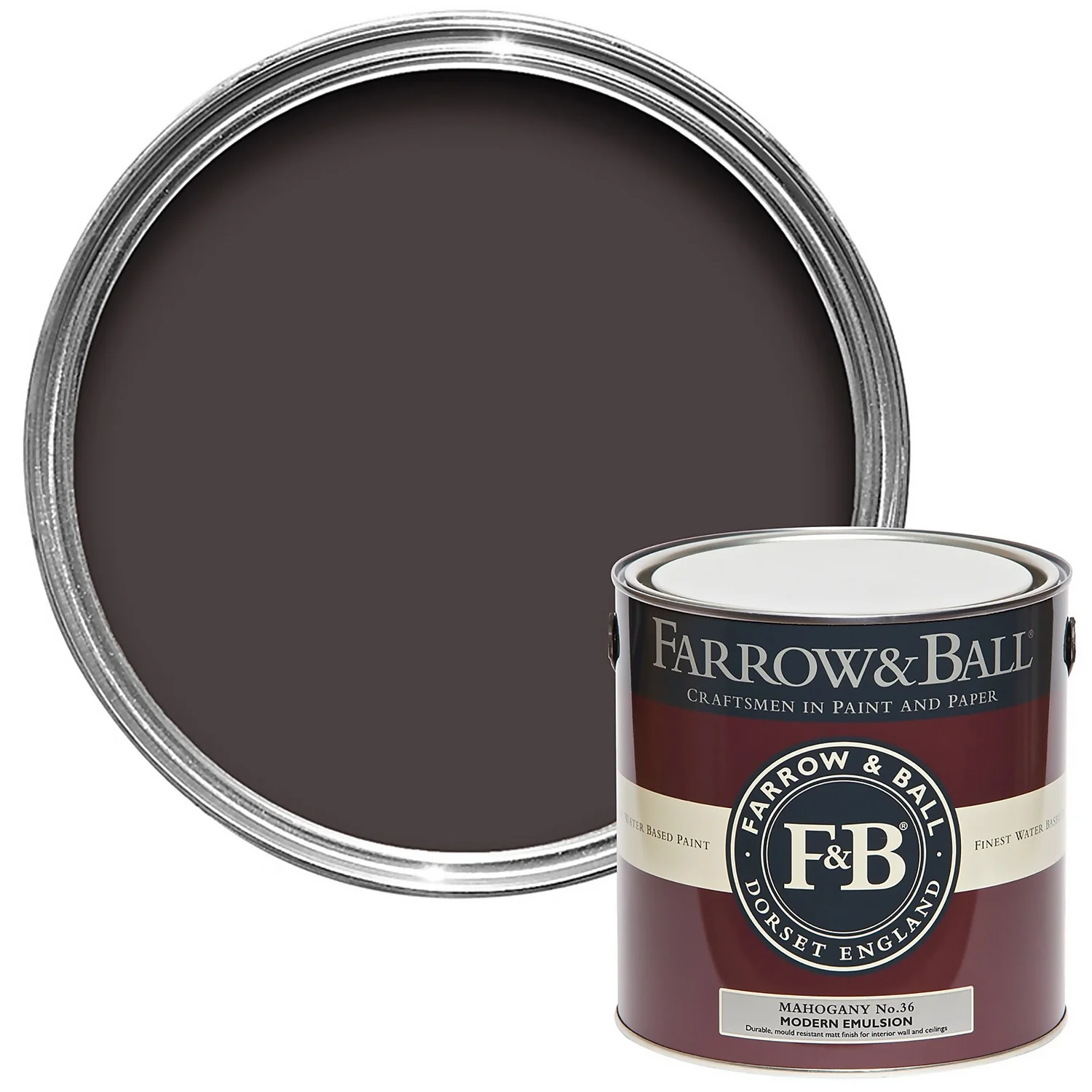 Farrow & Ball Modern Matt Emulsion Paint Mahogany - 2.5L 3 Farrow & Ball Modern Matt Emulsion Paint Mahogany - 2.5L