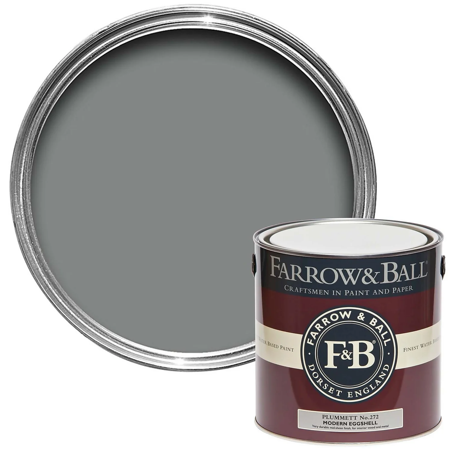 Farrow & Ball Modern Eggshell Paint Plummett - 2.5L 3 Farrow & Ball Modern Eggshell Paint Plummett - 2.5L