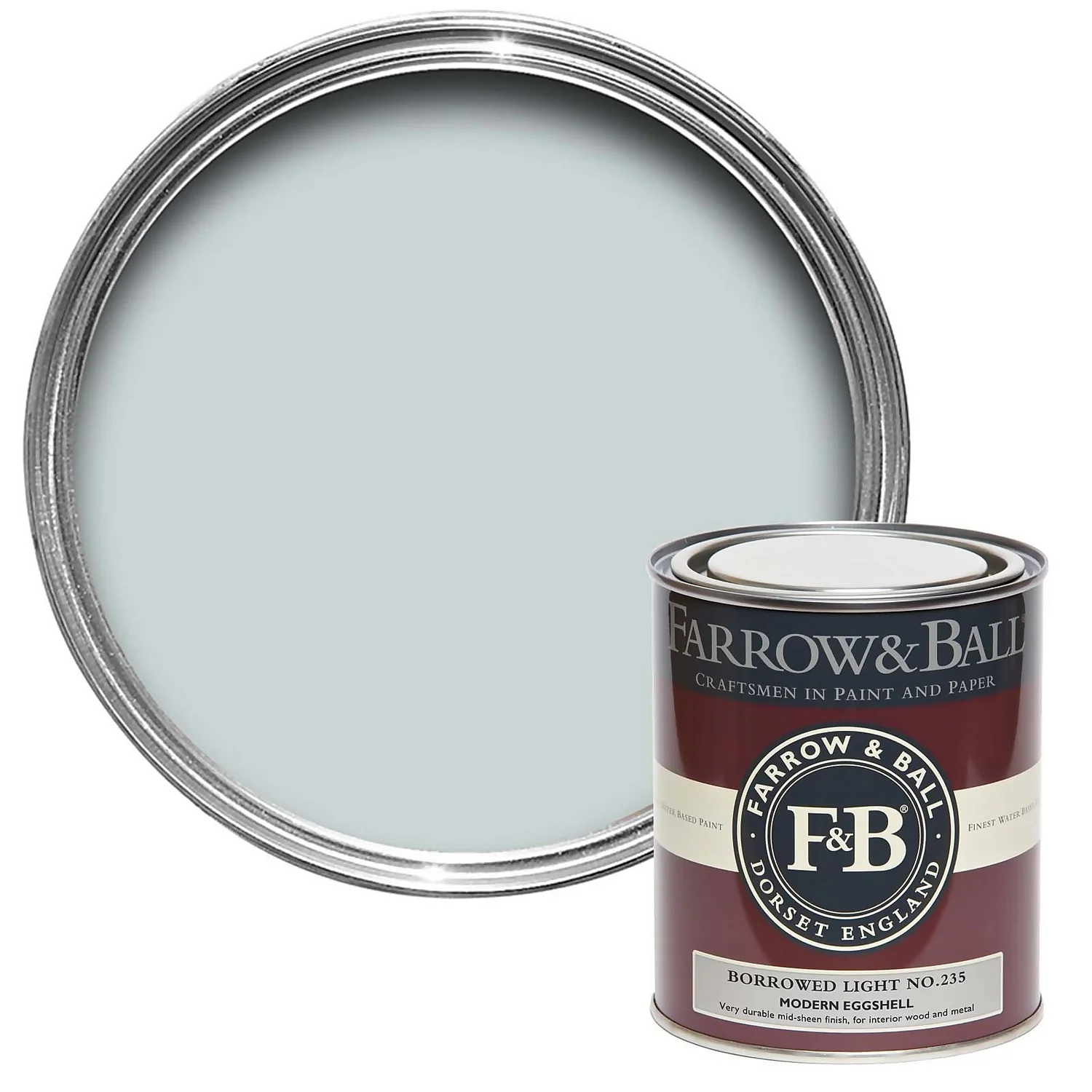Farrow & Ball Modern Eggshell Paint Borrowed Light - 750ml 3 Farrow & Ball Modern Eggshell Paint Borrowed Light - 750ml