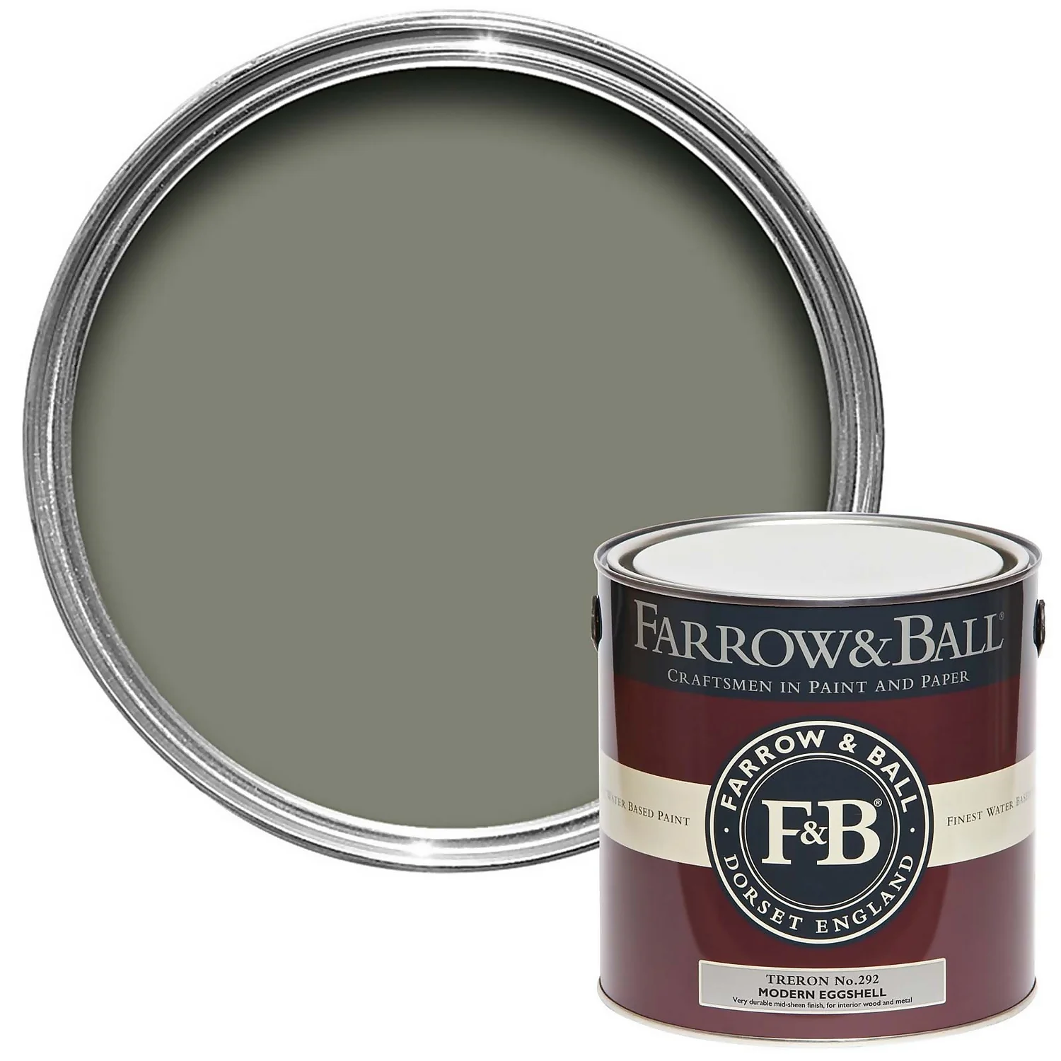 Farrow & Ball Modern Eggshell Paint Treron - 2.5L 3 Farrow & Ball Modern Eggshell Paint Treron - 2.5L