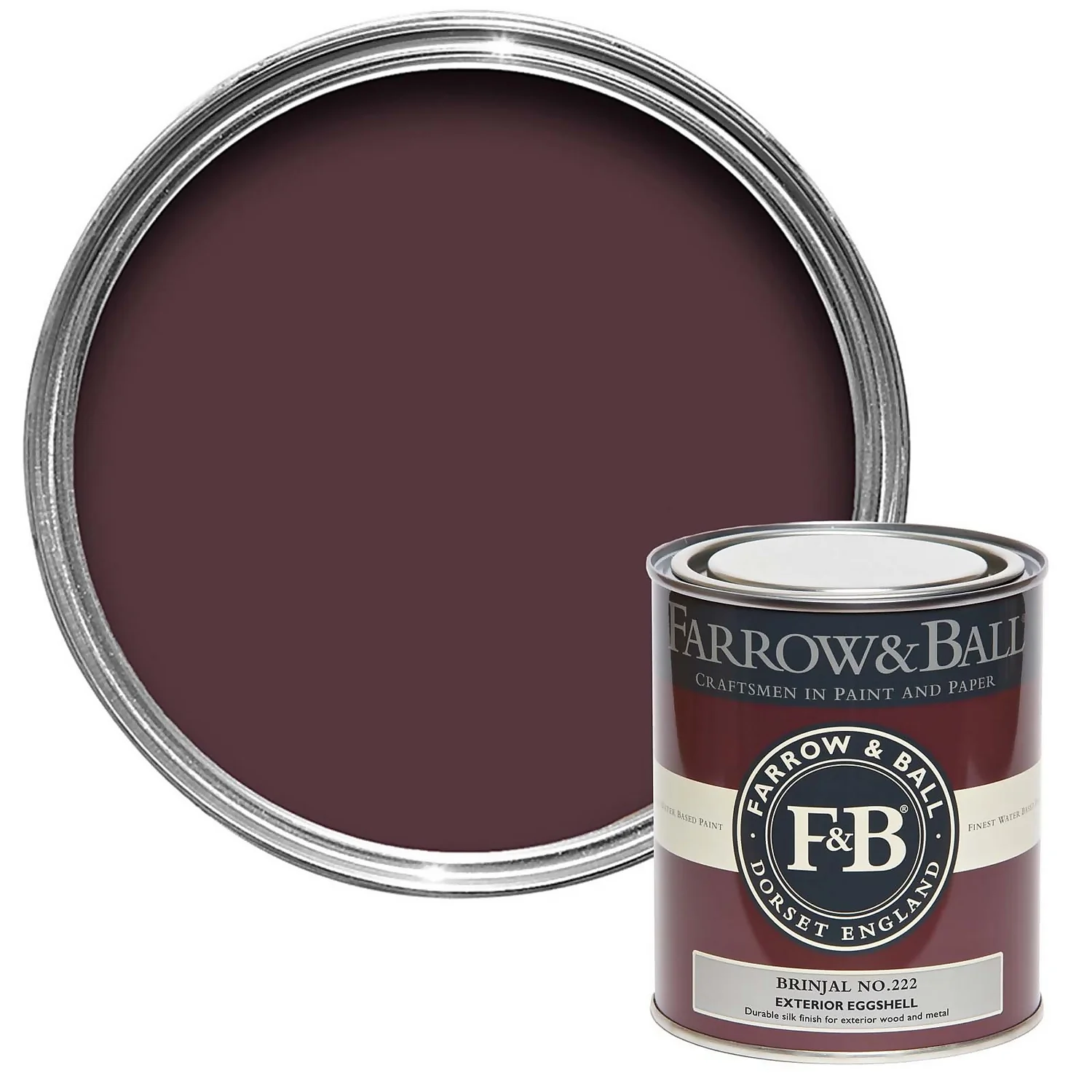 Farrow & Ball Exterior Eggshell Paint Brinjal - 750ml 3 Farrow & Ball Exterior Eggshell Paint Brinjal - 750ml