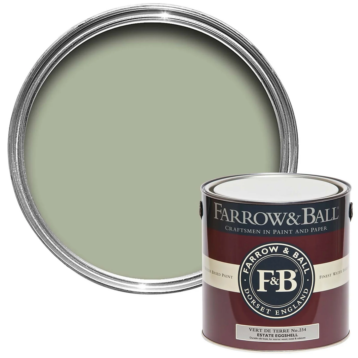 Farrow & Ball Estate Eggshell Vert De Terre - 2.5L 3 Farrow & Ball Estate Eggshell Vert De Terre - 2.5L