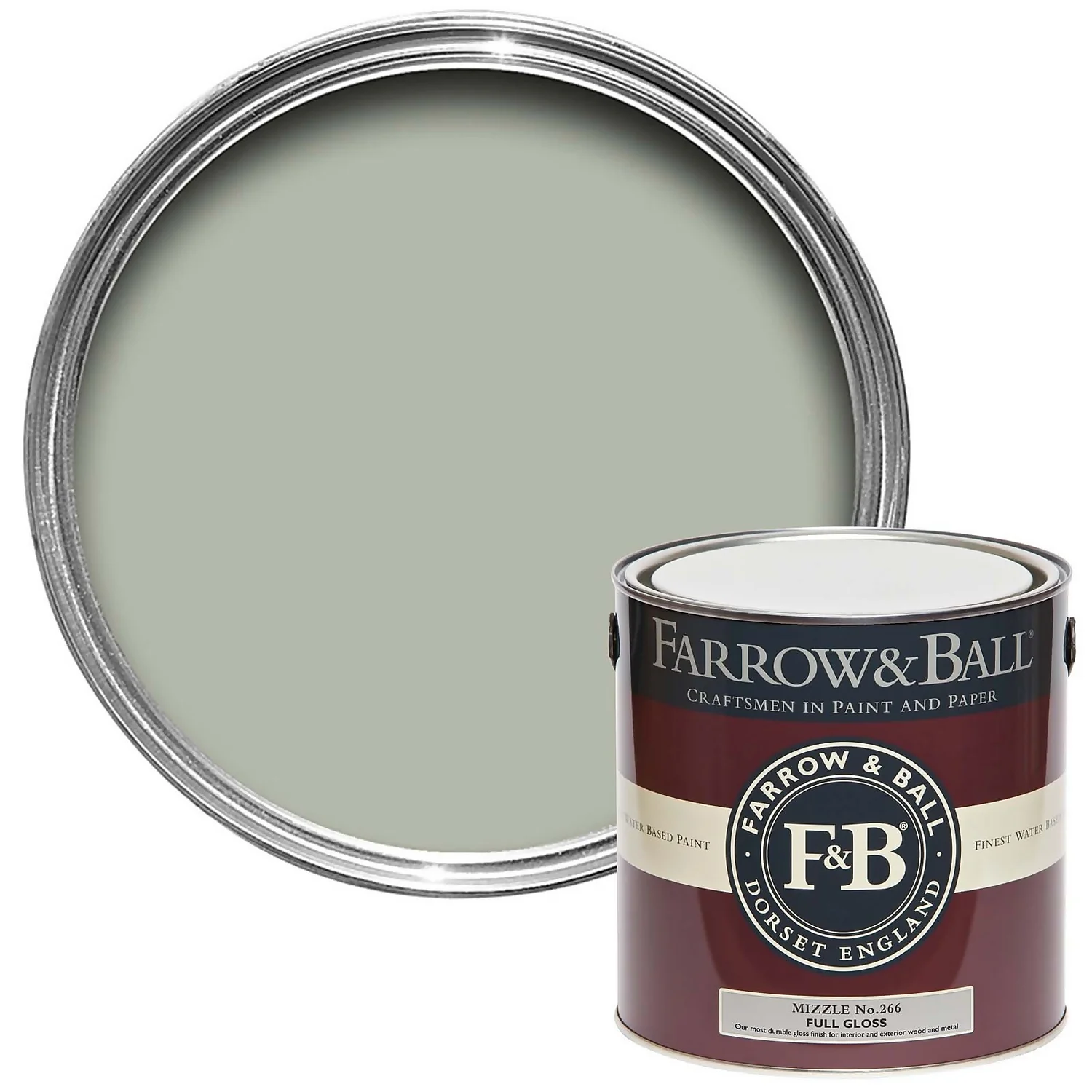 Farrow & Ball Full Gloss Mizzle - 2.5L 3 Farrow & Ball Full Gloss Mizzle - 2.5L