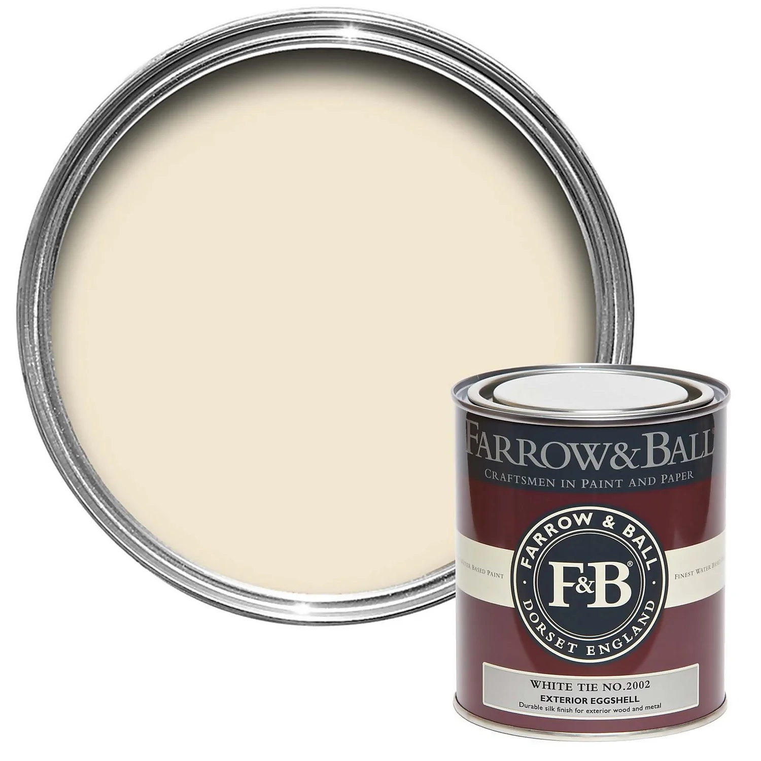 Farrow & Ball Exterior Eggshell White Tie - 750ml 3 Farrow & Ball Exterior Eggshell White Tie - 750ml