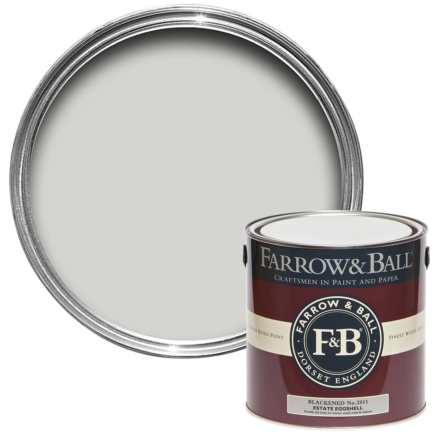 Farrow & Ball Estate Eggshell Paint Blackened - 2.5L 3 Farrow & Ball Estate Eggshell Paint Blackened - 2.5L