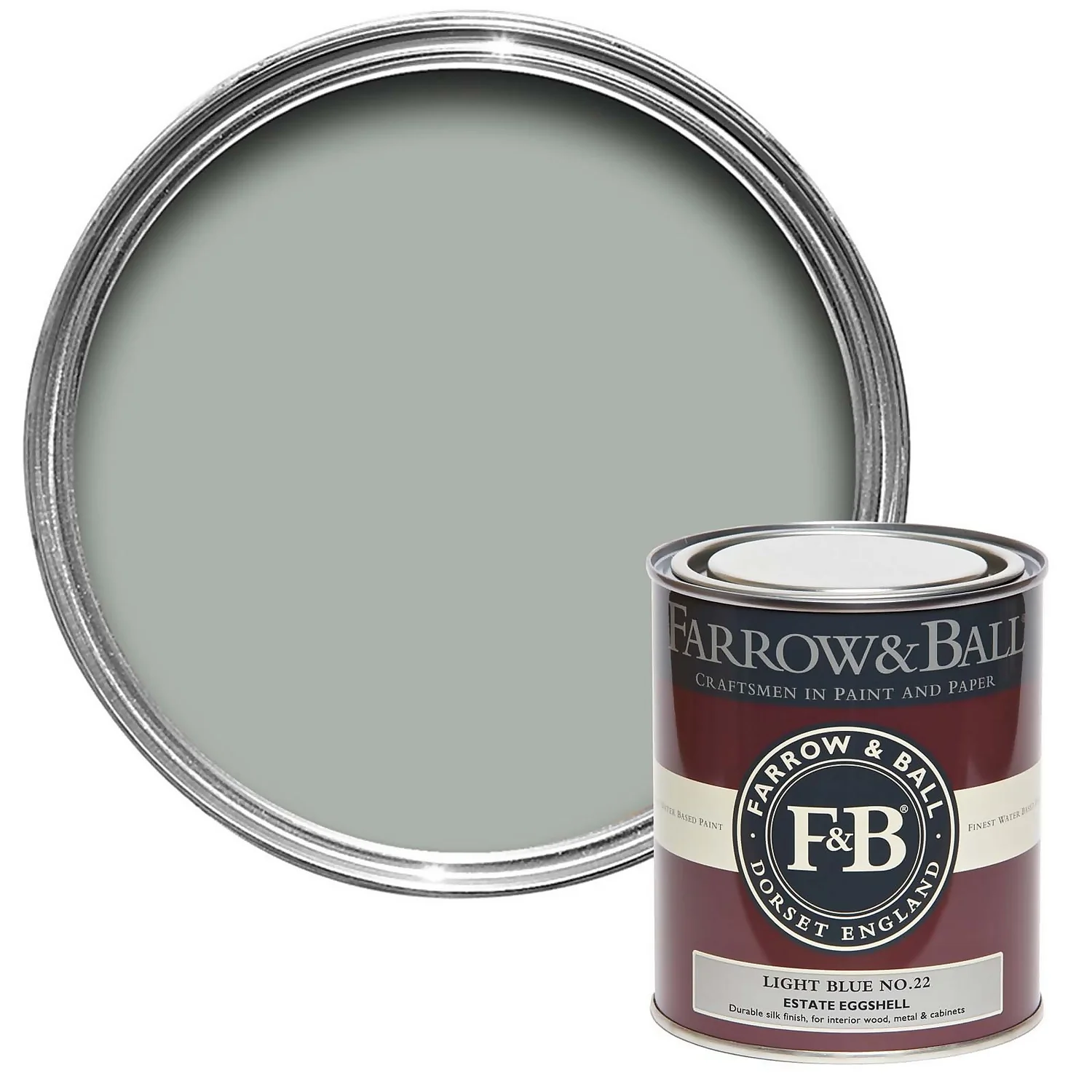 Farrow & Ball Estate Eggshell Light Blue - 750ml 3 Farrow & Ball Estate Eggshell Light Blue - 750ml