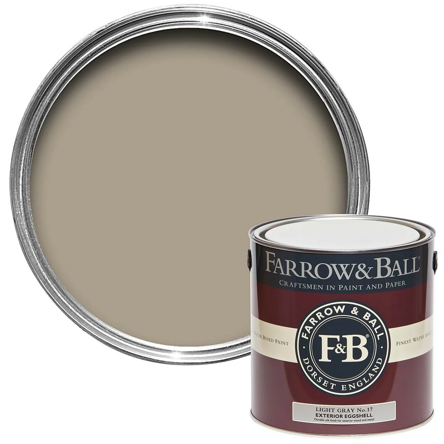 Farrow & Ball Exterior Eggshell Paint Light Gray - 2.5L 3 Farrow & Ball Exterior Eggshell Paint Light Gray - 2.5L