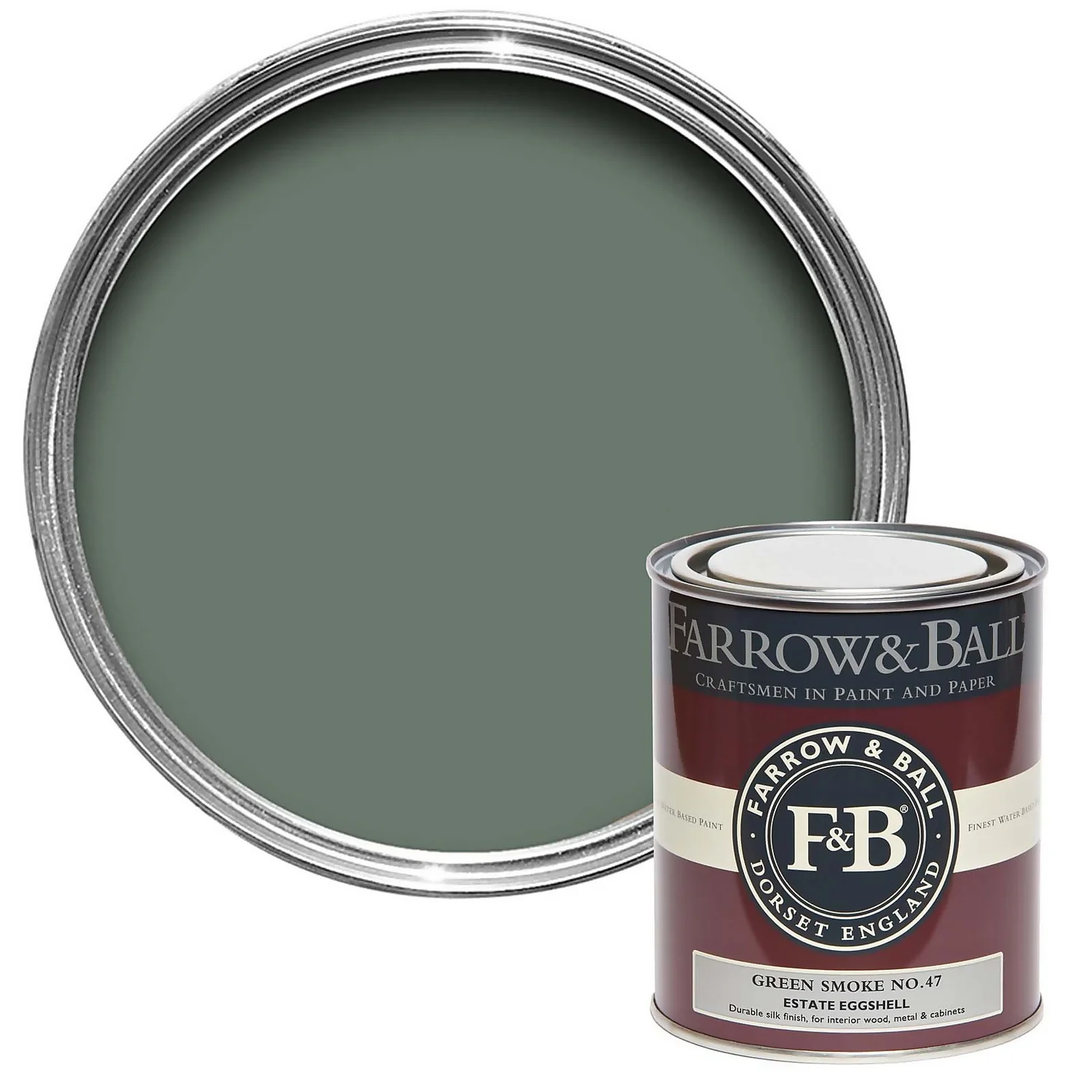 Farrow & Ball Estate Eggshell Green Smoke - 750ml 3 Farrow & Ball Estate Eggshell Green Smoke - 750ml