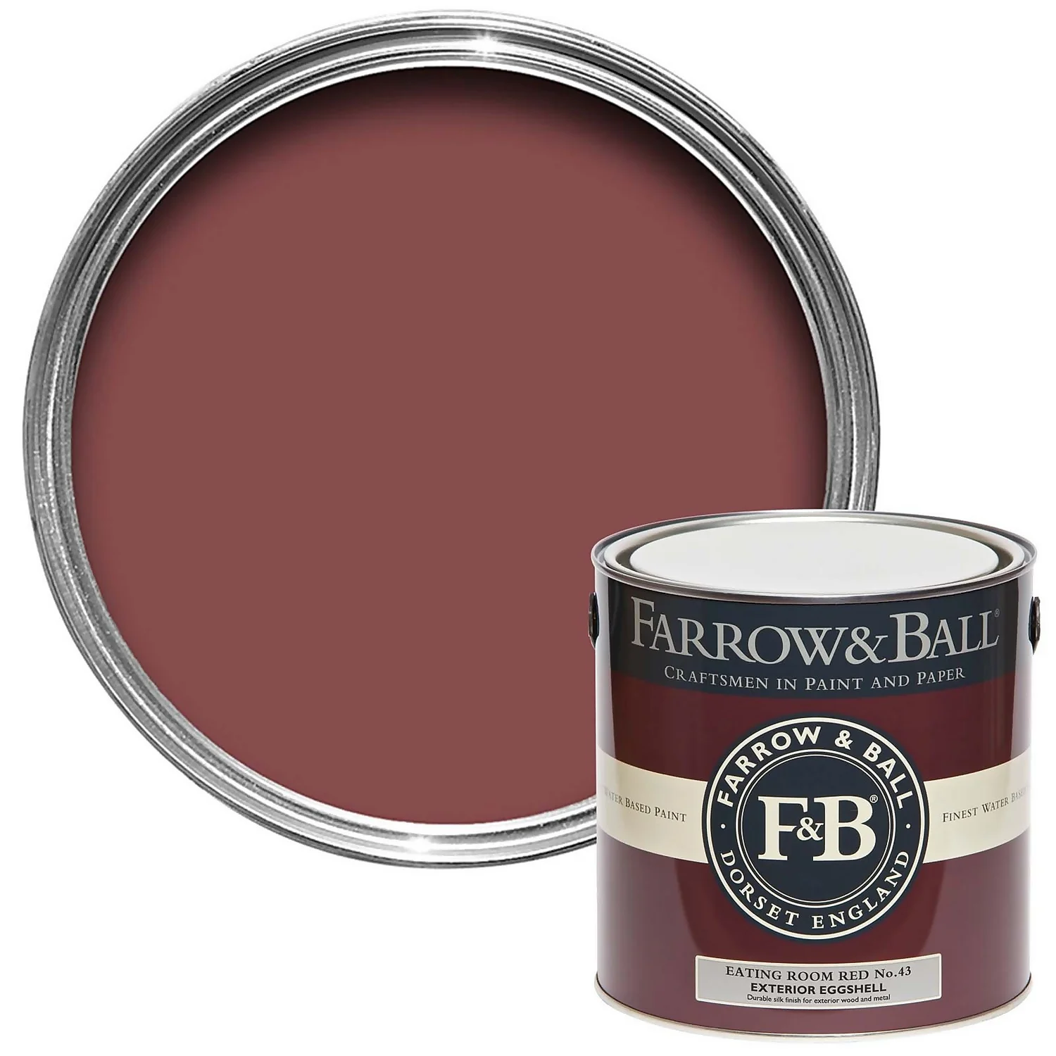 Farrow & Ball Exterior Eggshell Eating Room Red - 2.5L 3 Farrow & Ball Exterior Eggshell Eating Room Red - 2.5L