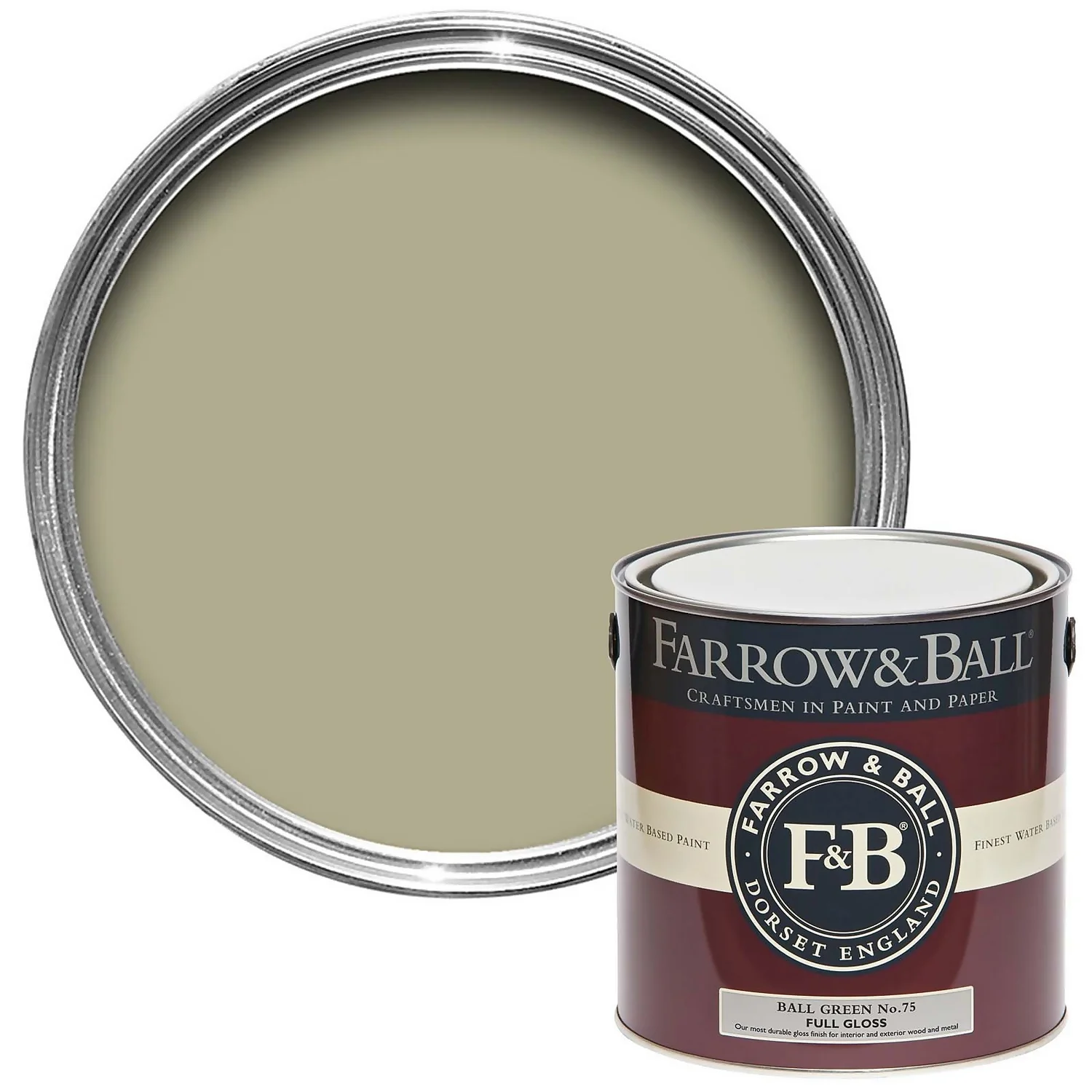 Farrow & Ball Full Gloss Ball Green - 2.5L 3 Farrow & Ball Full Gloss Ball Green - 2.5L