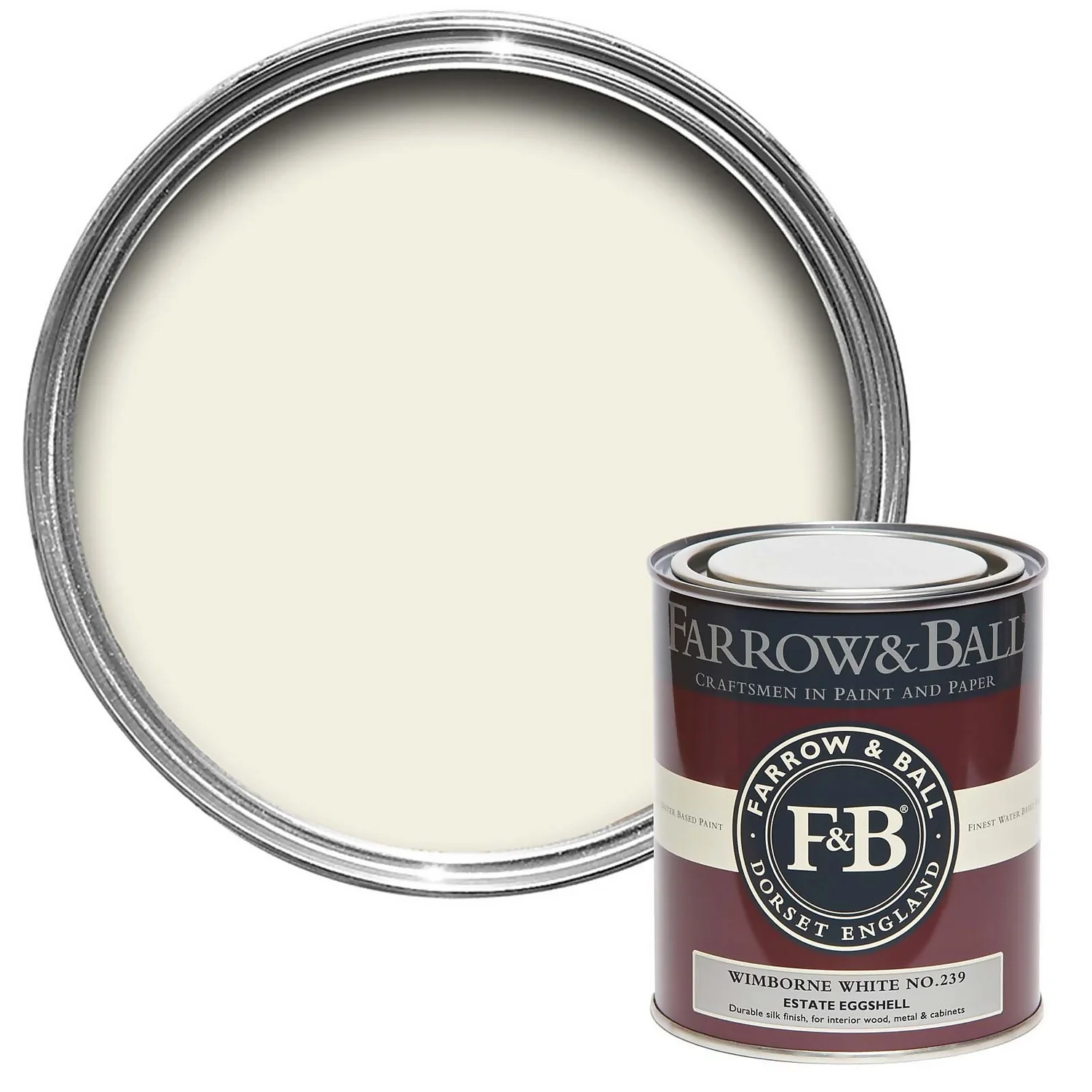 Farrow & Ball Estate Eggshell Wimborne White - 750ml 3 Farrow & Ball Estate Eggshell Wimborne White - 750ml