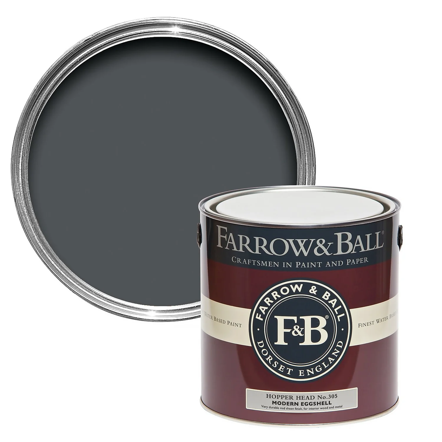 Farrow & Ball Modern Eggshell Paint No.305 Hopper Head - 2.5L 3 Farrow & Ball Modern Eggshell Paint No.305 Hopper Head - 2.5L