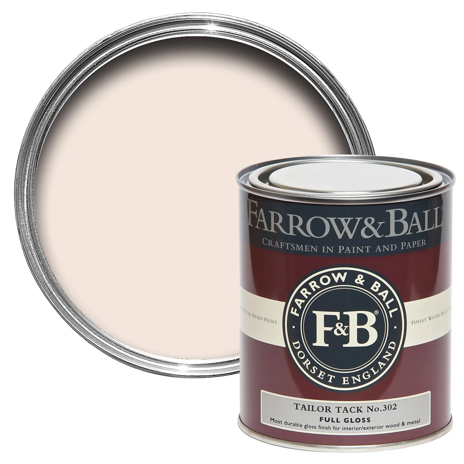 Farrow & Ball Full Gloss Paint No.302 Tailor Tack - 750ml 3 Farrow & Ball Full Gloss Paint No.302 Tailor Tack - 750ml