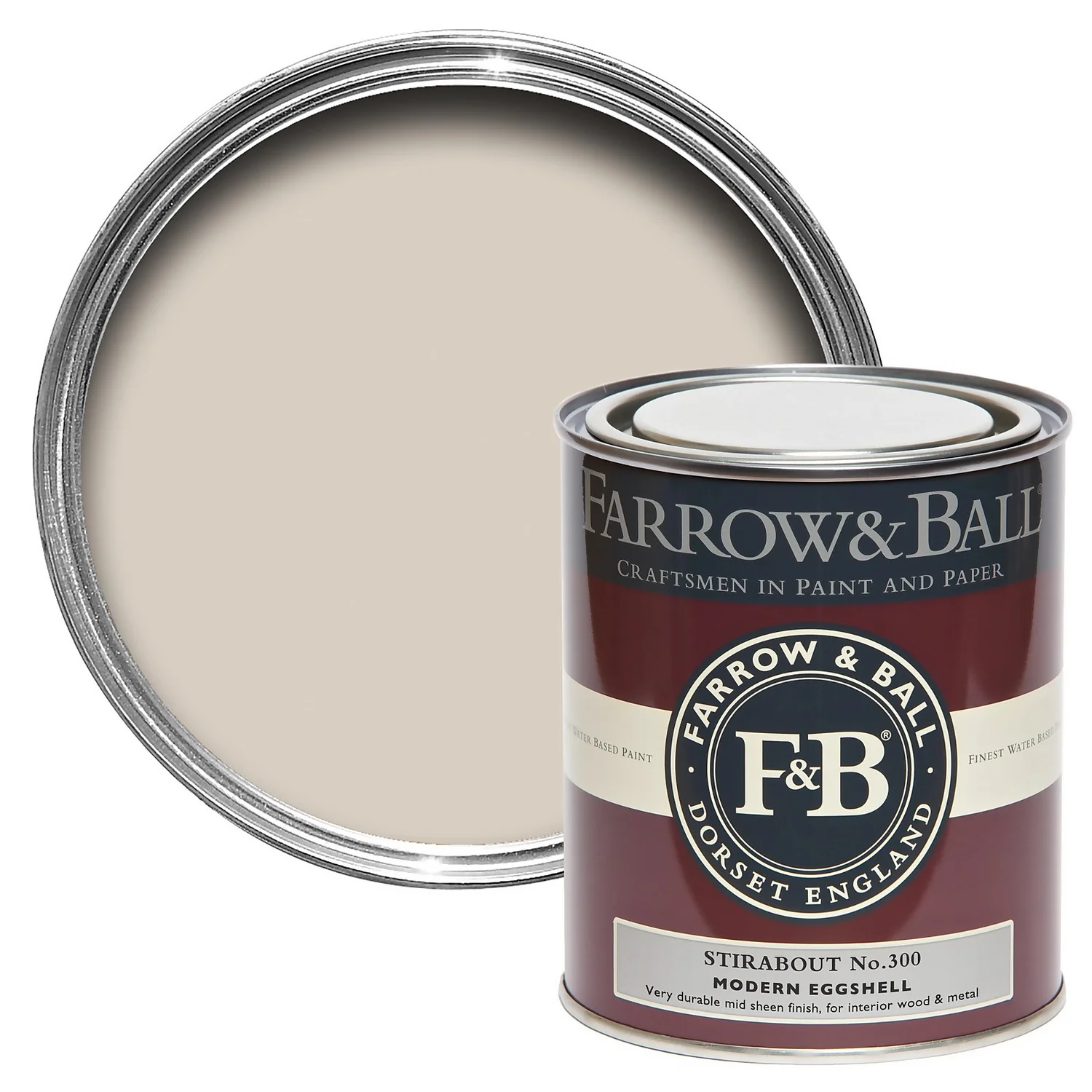Farrow & Ball Modern Eggshell Paint No.300 Stirabout - 750ml 3 Farrow & Ball Modern Eggshell Paint No.300 Stirabout - 750ml